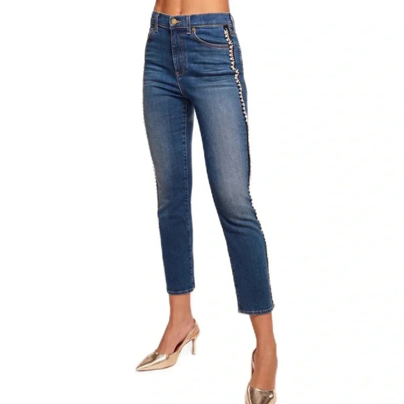 RAMY BROOK NEW YORK Women’s Cropped Pearl Jeans Made in U.S.A - Picture 2 of 16